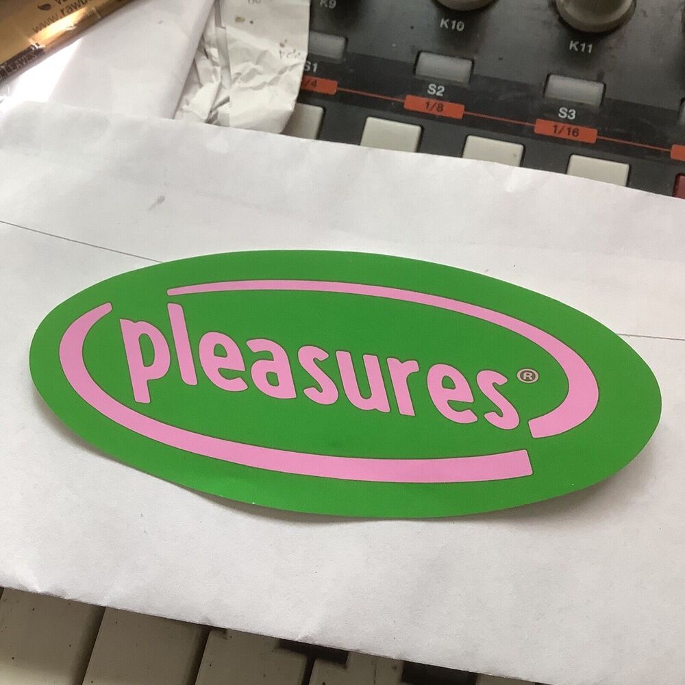 Pleasures Now Green / Pink Oval sticker Supreme  Streetwear Clothing